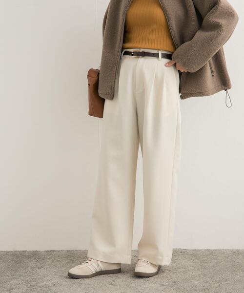 URBAN RESEARCH DOORS(アーバンリサーチドアーズ)の「『UR TECH SMOOTHLUXE』ワイドトラウザー(その他パンツ・レディース・チャコールグレー/アイボリー・SMALL/MEDIUM)」の5枚目の写真
