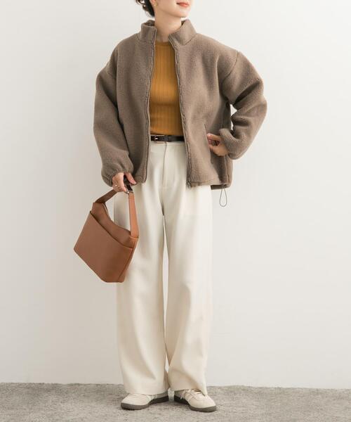 URBAN RESEARCH DOORS(アーバンリサーチドアーズ)の「『UR TECH SMOOTHLUXE』ワイドトラウザー(その他パンツ・レディース・チャコールグレー/アイボリー・SMALL/MEDIUM)」の10枚目の写真