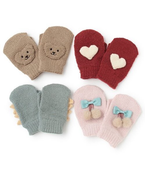 petit main（プティマイン）の「モチーフミトン（手袋・キッズ・ライトピンク/モカ/レッド/ライトグリーン・FREE）」の10枚目の写真