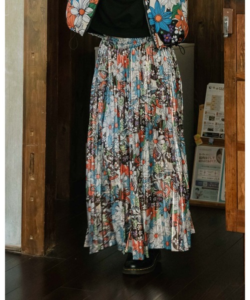 P出品 ScoLar スカート SALE スカラー 143681 POP柄・レトロ柄・花