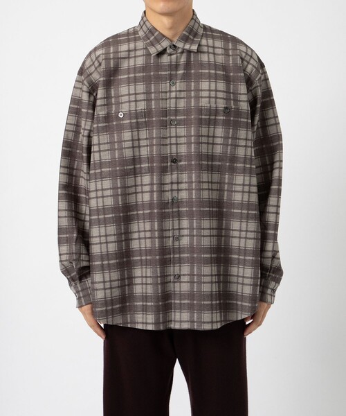 KANEMASA PHIL.(カネマサフィル)の「【KANEMASA PHIL./カネマサフィル】Check Jersey Shirt(シャツ/ブラウス・メンズ・ベージュ/グリーン・S/M)」の3枚目の写真
