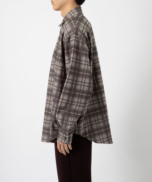 KANEMASA PHIL.(カネマサフィル)の「【KANEMASA PHIL./カネマサフィル】Check Jersey Shirt(シャツ/ブラウス・メンズ・ベージュ/グリーン・S/M)」の4枚目の写真