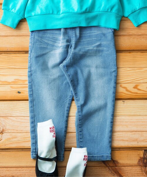 BREEZE(ブリーズ)の「【WEB限定】あったかクライミングテーパードパンツ(その他パンツ・キッズ・サックスブルー/ブルー/ネイビー/ブラック・90/80/100/130/110/120/140/150)」の1枚目の写真