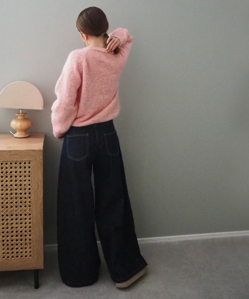 LAULEN（ローレン）の「heart button knit cardigan /ハートボタンニットカーディガン（カーディガン/ボレロ・レディース・アイボリー/チャコールグレー/ピンク・FREE）」の12枚目の写真