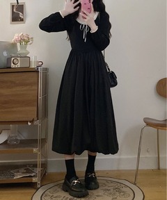 セール】フロント刺繍袖フレアワンピース＊（ワンピース