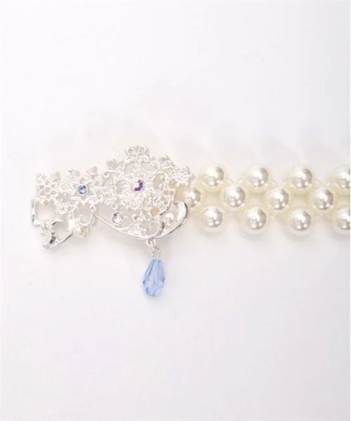 axes femme（アクシーズファム）の「スノークリスタルパールベルト（ベルト・レディース・シルバー/ホワイト・FREE）」の6枚目の写真