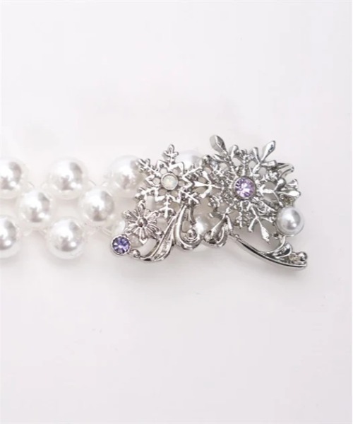 axes femme（アクシーズファム）の「スノークリスタルパールベルト（ベルト・レディース・シルバー/ホワイト・FREE）」の15枚目の写真