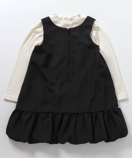 apres les cours（アプレレクール）の「【フォーマル対応/ジュニア対応】メニーリボンバルーンジャンスカセット＿アプレレクールマシェリ（ジャンパースカート・キッズ・キナリ/ブラック・90/100/110/120/80/130/140）」の21枚目の写真