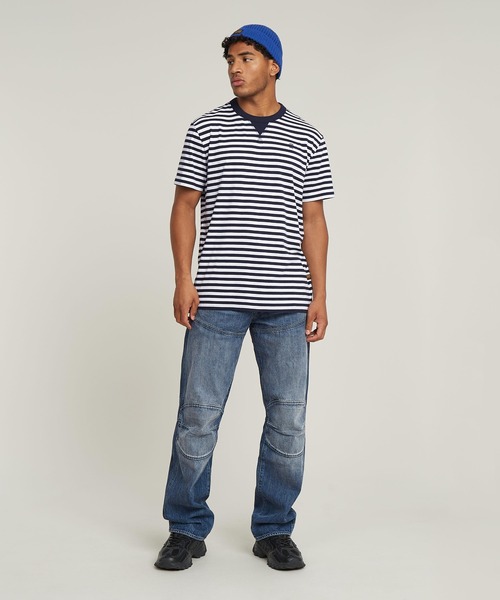 セール】NIFOUS STRIPE T-SHIRT/ワンポイントロゴストライプT