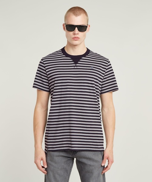セール】NIFOUS STRIPE T-SHIRT/ワンポイントロゴストライプT