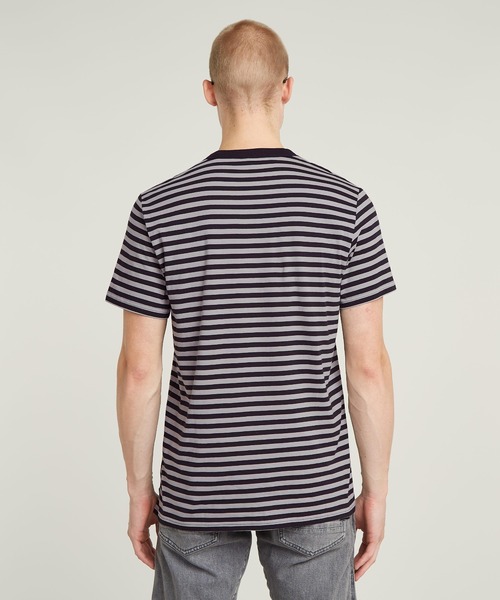 セール】NIFOUS STRIPE T-SHIRT/ワンポイントロゴストライプT
