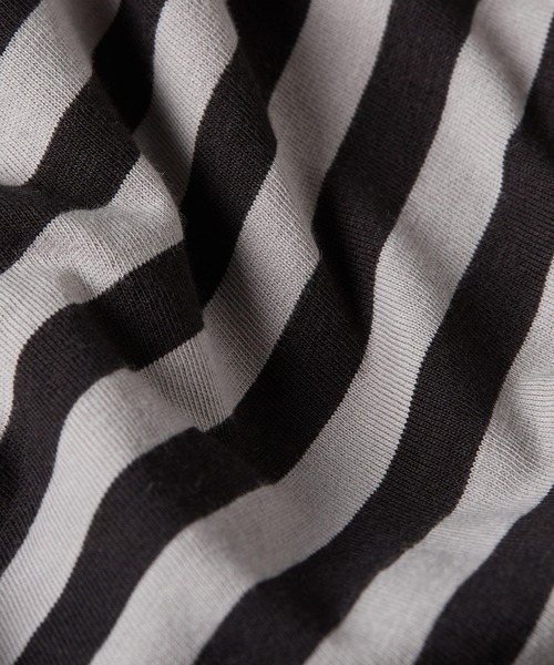 セール】NIFOUS STRIPE T-SHIRT/ワンポイントロゴストライプT
