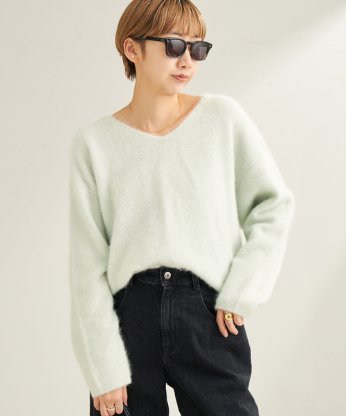 【美品✨】Plage ワイドV プルオーバー　ゆったり　抜け感　ウール　ニット plage（プラージュ）の「ワイドV プルオーバー2◇（ニット