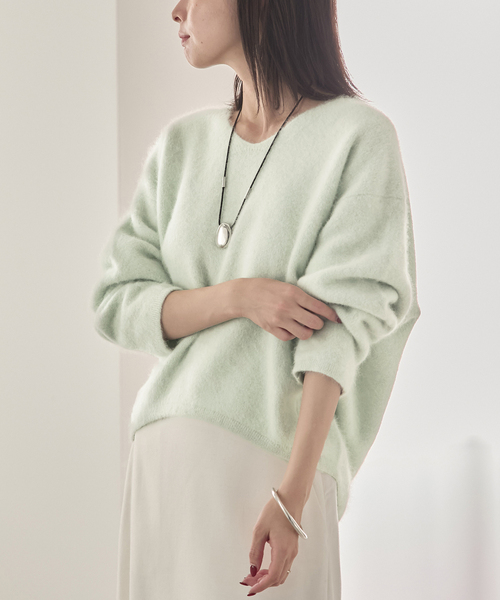 【美品✨】Plage ふんわり　FurVネックプルオーバー　柔らかい　2way セール】Fur V Nuance プルオーバー（ニット/セーター）｜Plage