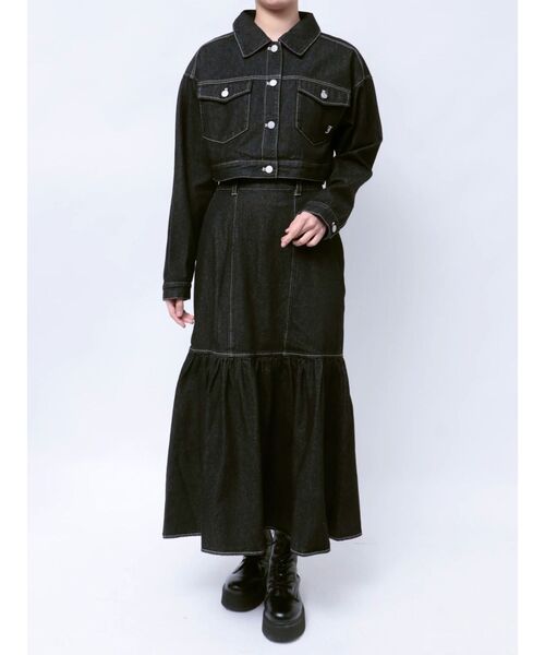 セール】マルチWAYステッチマーメイドセットアップ/デニムジャケット