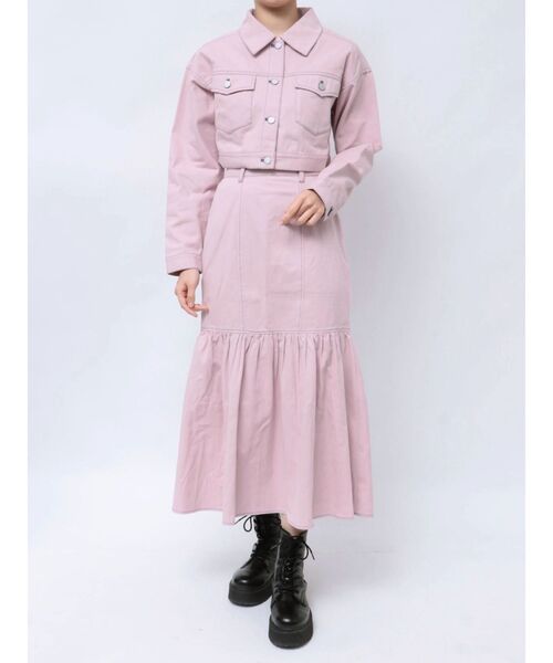 専用厳守♥Darichスェードパィッピング デニムトップス新品未使用未開封Ｆ マルチWAYステッチマーメイドセットアップ/デニムジャケット