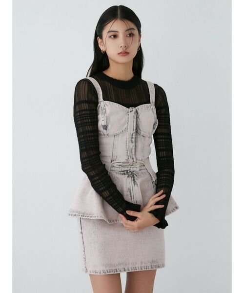 【SET UP対応】ガーターデニムビスチェ（その他トップス）｜MURUA（ムルーア）