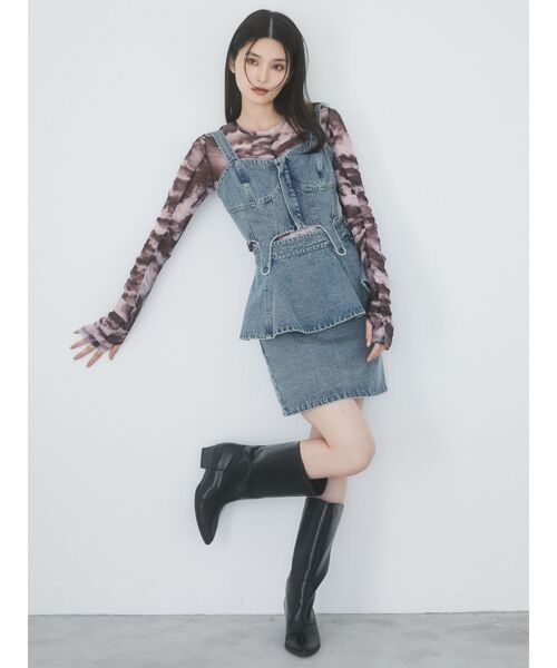 【SET UP対応】ガーターデニムビスチェ（その他トップス）｜MURUA（ムルーア）