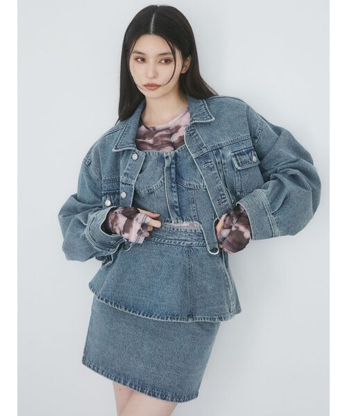 【SET UP対応】ガーターデニムビスチェ（その他トップス）｜MURUA（ムルーア）