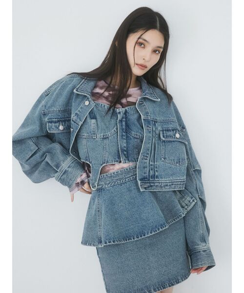 【SET UP対応】ガーターデニムビスチェ（その他トップス）｜MURUA（ムルーア）