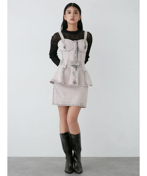 【SET UP対応】ガーターデニムビスチェ（その他トップス）｜MURUA（ムルーア）