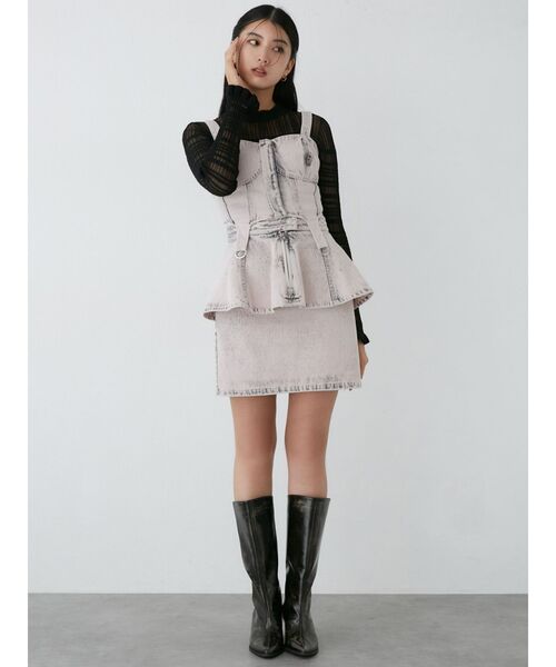 【SET UP対応】ガーターデニムビスチェ（その他トップス）｜MURUA（ムルーア）
