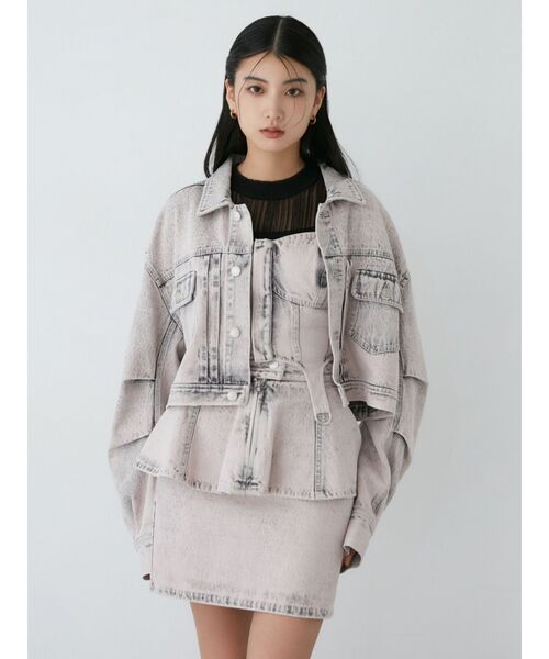 【新品】MURUA ガーターデニムビスチェ Pink ガーターデニムビスチェ【セットアップ着用可】[品番