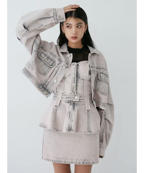 【新品】MURUA ガーターデニムビスチェ Pink 新品】MURUA ガーターデニムビスチェ Pink（MURUA（ムルーア）の