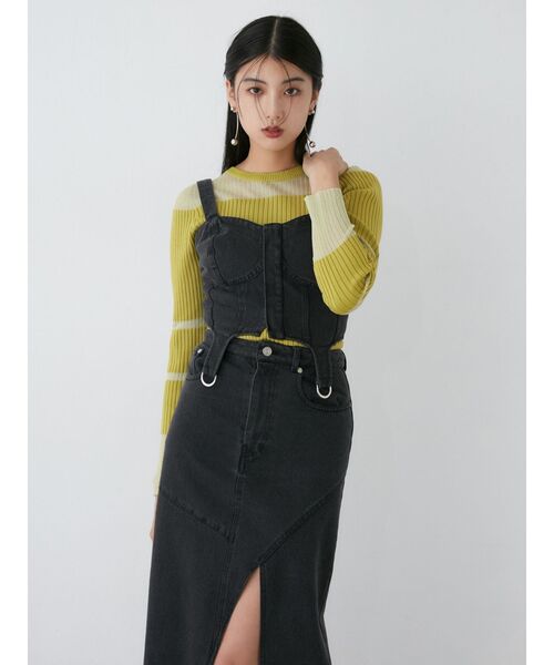 【SET UP対応】ガーターデニムビスチェ（その他トップス）｜MURUA（ムルーア）