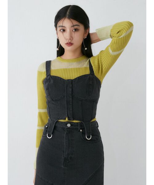 【SET UP対応】ガーターデニムビスチェ（その他トップス）｜MURUA（ムルーア）