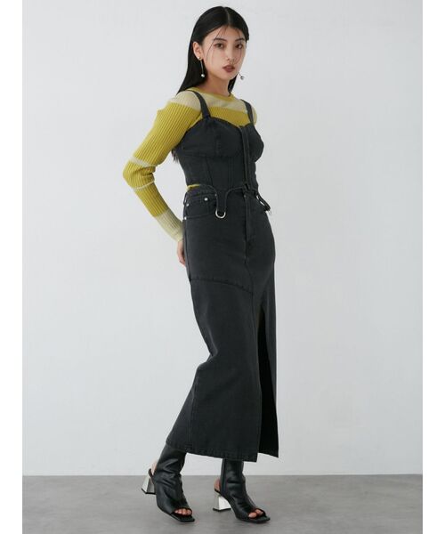 【SET UP対応】ガーターデニムビスチェ（その他トップス）｜MURUA（ムルーア）