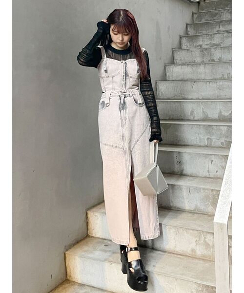 【SET UP対応】ガーターデニムビスチェ（その他トップス）｜MURUA（ムルーア）