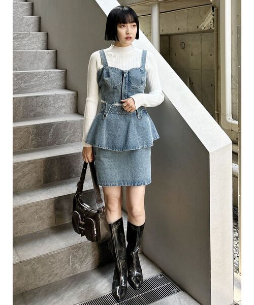 【SET UP対応】ガーターデニムビスチェ（その他トップス）｜MURUA（ムルーア）