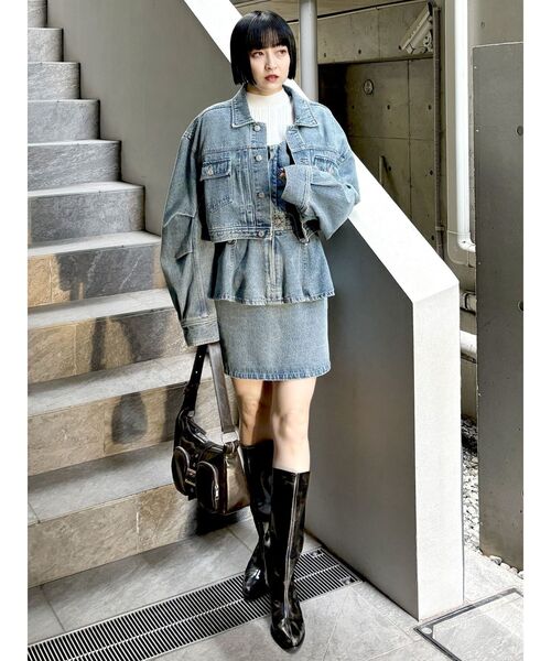 【SET UP対応】ガーターデニムビスチェ（その他トップス）｜MURUA（ムルーア）