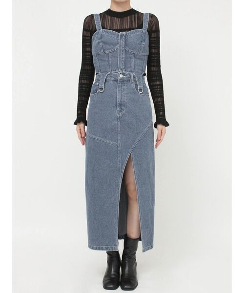 【SET UP対応】ガーターデニムビスチェ（その他トップス）｜MURUA（ムルーア）