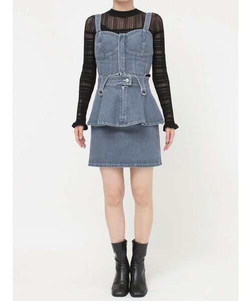 【SET UP対応】ガーターデニムビスチェ（その他トップス）｜MURUA（ムルーア）