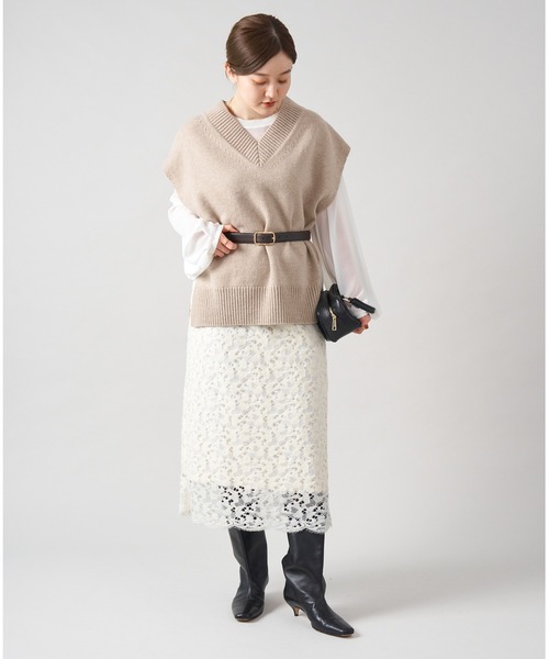 IENA（イエナ）の「《追加》シアーシフォン リブネックブラウス（シャツ/ブラウス・レディース・ホワイト/ブラック・FREE）」の7枚目の写真