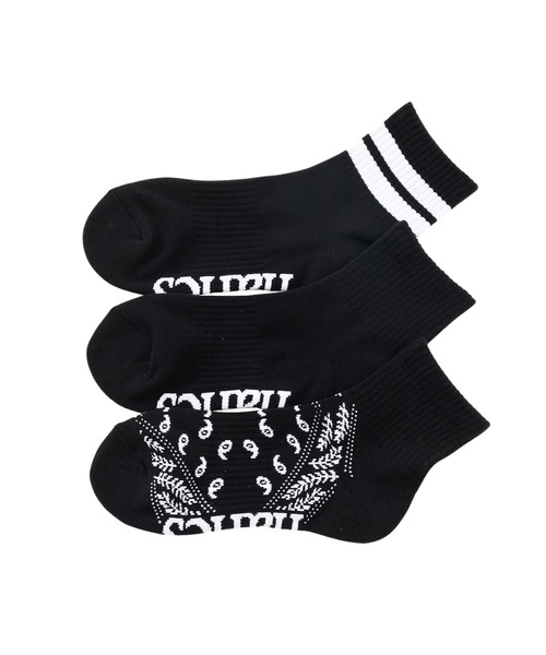 HANES(ヘインズ)の「【Hanes/ヘインズ】メンズ 【3足組】 クォーターレングスソックス(ソックス/靴下・メンズ・ホワイト/ブラック・MEDIUM/SMALL)」の2枚目の写真