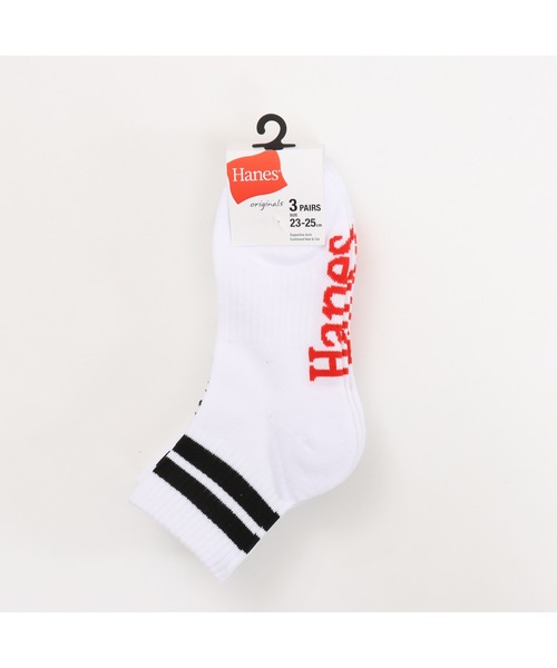 HANES(ヘインズ)の「【Hanes/ヘインズ】メンズ 【3足組】 クォーターレングスソックス(ソックス/靴下・メンズ・ホワイト/ブラック・MEDIUM/SMALL)」の6枚目の写真