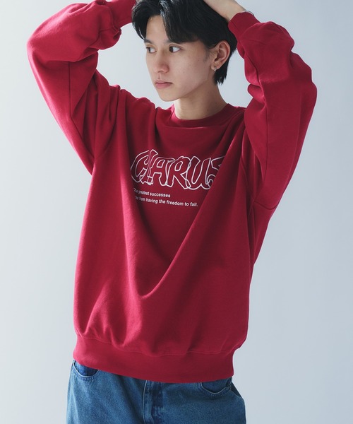 Adoon plain（アドーンプレーン）の「HANDWRITTEN LOGO SWEAT / 手書き風ロゴスウェット（スウェット・メンズ・ボルドー/ネイビー・MEDIUM/LARGE）」の17枚目の写真