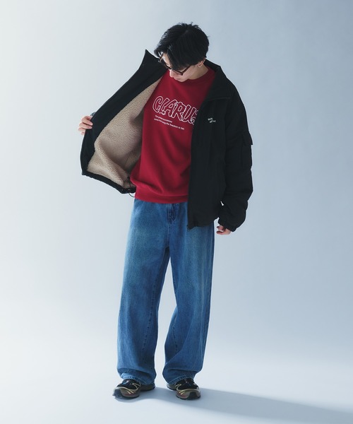 Adoon plain（アドーンプレーン）の「HANDWRITTEN LOGO SWEAT / 手書き風ロゴスウェット（スウェット・メンズ・ボルドー/ネイビー・MEDIUM/LARGE）」の5枚目の写真