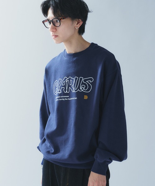 Adoon plain（アドーンプレーン）の「HANDWRITTEN LOGO SWEAT / 手書き風ロゴスウェット（スウェット・メンズ・ボルドー/ネイビー・MEDIUM/LARGE）」の7枚目の写真