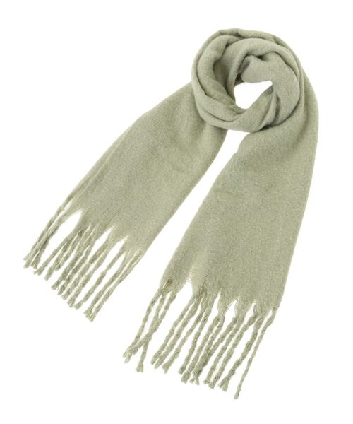 Green Parks(グリーンパークス)の「・ソリッドスラブニットマフラー(マフラー・レディース・オレンジ/ライトグレー/ライトグリーン/ブラック/ブルー/オフホワイト・FREE)」の11枚目の写真