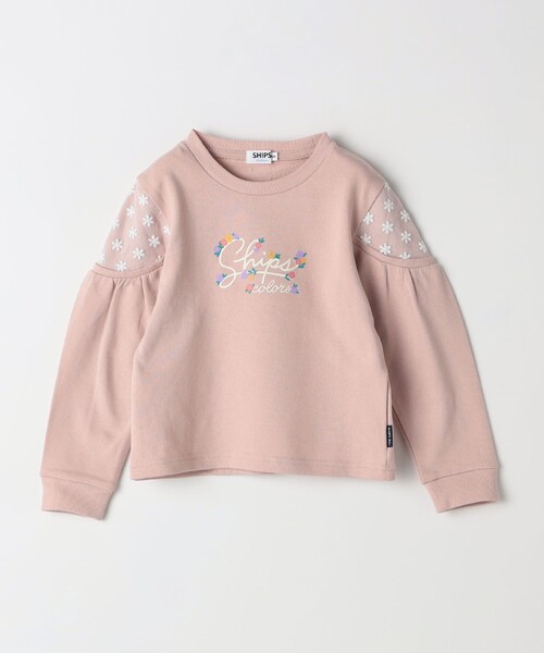 SHIPS Colors(シップス カラーズ)の「SHIPS Colors: 80~130cm / ショルダー レース ロゴ スウェット◇(スウェット・キッズ・グリーン/ピンク・80/90/100/110/120/130)」の3枚目の写真