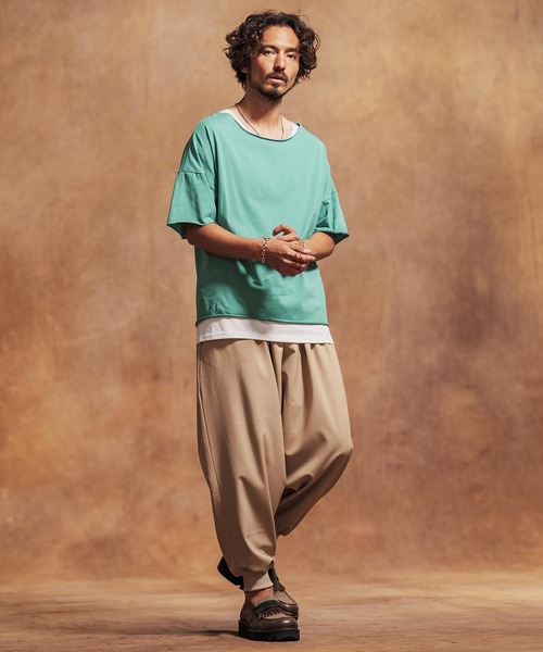 Jih Nunc(ジーヌンク)の「mt9431-ルーズネックカットソー(Tシャツ/カットソー・メンズ・グリーン/ピンク/ホワイト/ブラック・L/M/S)」の17枚目の写真