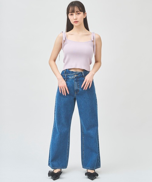 31 Sons de mode（トランテアン　ソン　ドゥ　モード）の「ウエストデザインデニムワイドパンツ（デニムパンツ・レディース・ブルー/サックスブルー・38/36）」の19枚目の写真