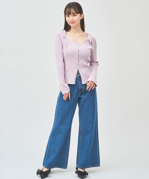 31 Sons de mode（トランテアン　ソン　ドゥ　モード）の「ウエストデザインデニムワイドパンツ（デニムパンツ・レディース・ブルー/サックスブルー・38/36）」の21枚目の写真