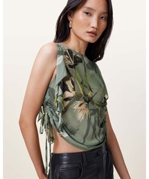 BETTIE FLORAL PRINT ADJUSTABLE DRAWCORD TOP | BETTIE フローラル プリント アジャスタブル ドローコード トップ