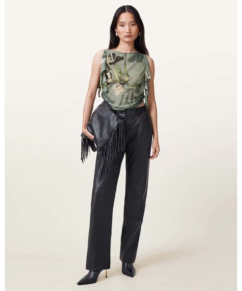ALLSAINTS(オールセインツ)の「BETTIE FLORAL PRINT ADJUSTABLE DRAWCORD TOP | BETTIE フローラル プリント アジャスタブル ドローコード トップ(その他トップス・レディース・グリーン系その他・6/8/4)」の4枚目の写真