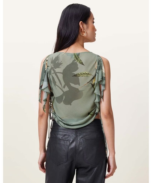 ALLSAINTS(オールセインツ)の「BETTIE FLORAL PRINT ADJUSTABLE DRAWCORD TOP | BETTIE フローラル プリント アジャスタブル ドローコード トップ(その他トップス・レディース・グリーン系その他・6/8/4)」の7枚目の写真